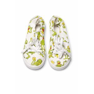Kermit the Frog Canvas Sneakers Women’s US 8 Green Muppets Print Lace Up Casual